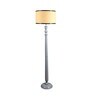 Beige Iron & Cloth Shade Floor Lamp with Grey Base