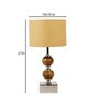 Beige Iron & Cloth Shade Table Lamp With Natural Base
