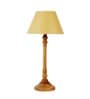 Beige Iron & Cloth Shade Table Lamp With Natural Base