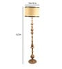 Malan Beige Metal and Fabric Shade Club Floor Lamp With Wood Base