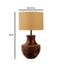 Beige Iron & Cloth Shade Table Lamp With Natural Base