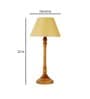 Beige Iron & Cloth Shade Table Lamp With Natural Base