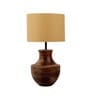 Beige Iron & Cloth Shade Table Lamp With Natural Base