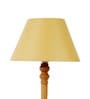 Beige Iron & Cloth Shade Table Lamp With Natural Base