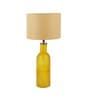 Beige Iron & Cloth Shade Table Lamp with Orange Base