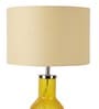 Beige Iron & Cloth Shade Table Lamp with Orange Base