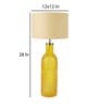 Beige Iron & Cloth Shade Table Lamp with Orange Base