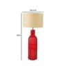 Beige Iron & Cloth Shade Table Lamp With Red Base
