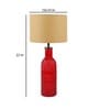 Emphasis Beige Metal and Fabric Shade Night Lamp With Glass Base