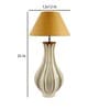 Beige Iron & Cloth Shade Table Lamp With White Base