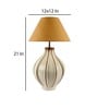 Chicago Beige Metal and Fabric Shade Night Lamp With Wood Base
