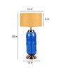 Beige Iron & Cloth Shade Tablel Lamp With Blue Base
