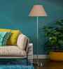 Beige Jute Conical Shade Steel Floor Lamp Steel Base