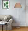Beige Jute Conical Shade Steel Floor Lamp Steel Base