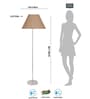 Beige Jute Conical Shade Steel Floor Lamp Steel Base