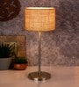 Beige Jute  Shade Traditional Table Lamp With Steel  Base