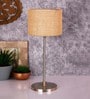 Beige Jute  Shade Traditional Table Lamp With Steel  Base
