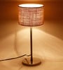 Beige Jute  Shade Traditional Table Lamp With Steel  Base