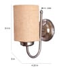 Beige Jute  wall mounted lamp with Steel Base