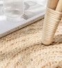 Beige Jute 2 Feet Round Carpet