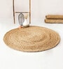Beige Jute 2 Feet Round Carpet
