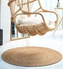 Beige Jute 2 Feet Round Carpet
