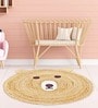 Beige Jute 3 Feet Round Carpet