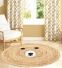 Beige Jute 3 Feet Round Carpet