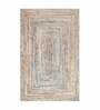 Beige Jute 3 ft X 5 ft Hand Woven Dhurrie