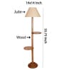 Beige Jute Conical Wooden Floor Lamp
