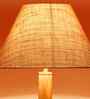 Beige Jute Conical Wooden Floor Lamp