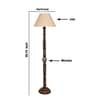 Beige Jute Conical Wooden Floor Lamp