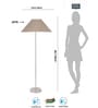 Beige Jute Coolie Shade Floor Lamp Steel Base