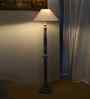 Beige Jute Coolie Floor Lamp