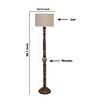 Beige Jute Drum Wooden Floor Lamp