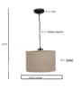 Beige Jute Drum Hanging Lamp
