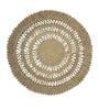 Beige Abstract Jute 3 ft x 3 ft Hand Tufted Round Carpet