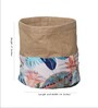 Beige Jute Floral Foldable 40 Ltr Laundry Basket
