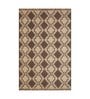 Beige Jute Geometric 60 x 84 Inches Flat Weaves Dhurries