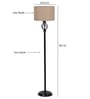 Benevento Beige Jute Shade Club Floor Lamp With Iron Base