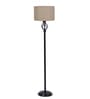 Benevento Beige Jute Shade Club Floor Lamp With Iron Base