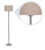 Fenerty Beige Jute Shade Club Floor Lamp With Steel Base
