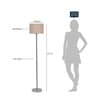 Fenerty Beige Jute Shade Club Floor Lamp With Steel Base