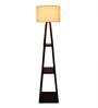 Plazo Beige Jute Shade Shelf Floor Lamp With MDF Base