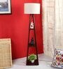 Plazo Beige Jute Shade Shelf Floor Lamp With MDF Base