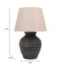 Beige Jute Shade Table Lamp With Mango Wood Base