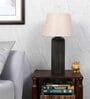 Beige Jute Shade Table Lamp With Mango Wood Base