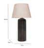 Beige Jute Shade Table Lamp With Mango Wood Base