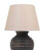 Beige Jute Shade Table Lamp With Mango Wood Base