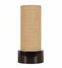 Indulge Beige Jute Shade Table Lamp With Wood Base